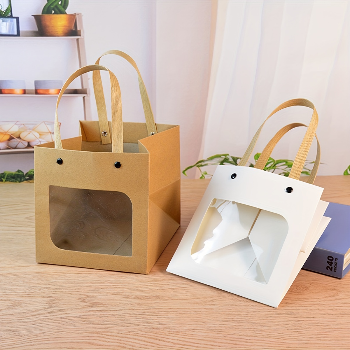 3pcs Paper Bag Tote Bag Gift Bag Clothing Store Gift Bag