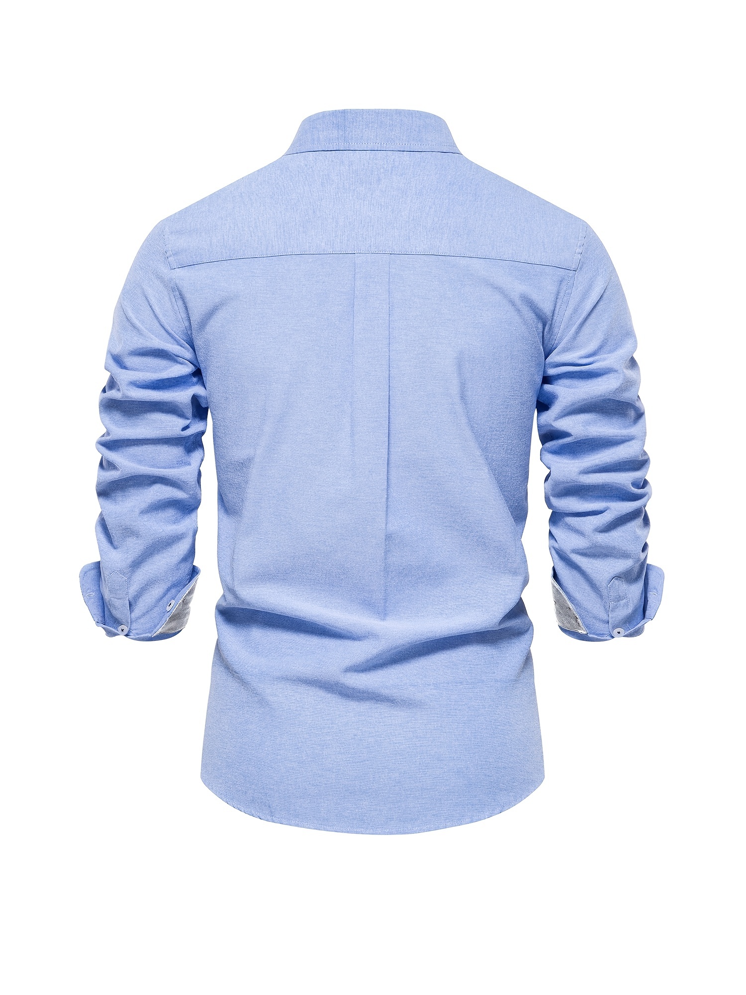 Camisa Oxford Casual De Manga Longa Para Homens, Camisa Confortável Com Botões Para Primavera Outono Ao Ar Livre detalhes 25