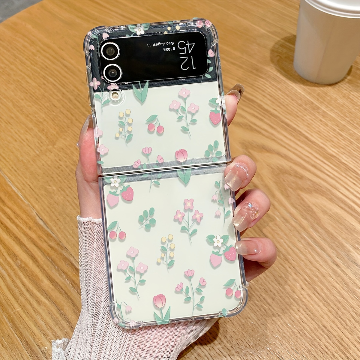 

Flower Pattern Drop-proof Phone Case, Suitable For Samsung Galaxy Z Flip Series