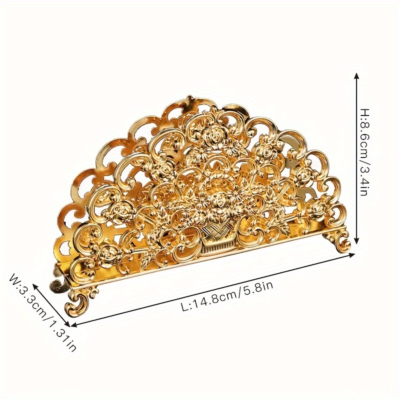 Image of A High-end Alloy Golden Napkin Holder For European-style Restaurant Dining Tables, Simple And Retro, For Storing Napkins In A Western Restaurant.