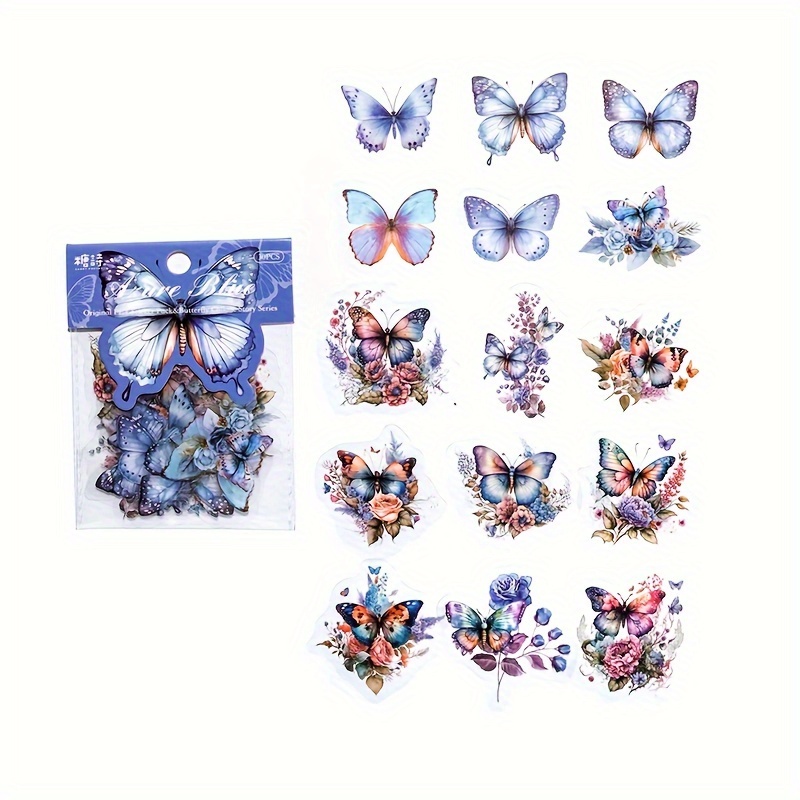 Multi colored Butterfly Material Paper Stickers Vintage - Temu