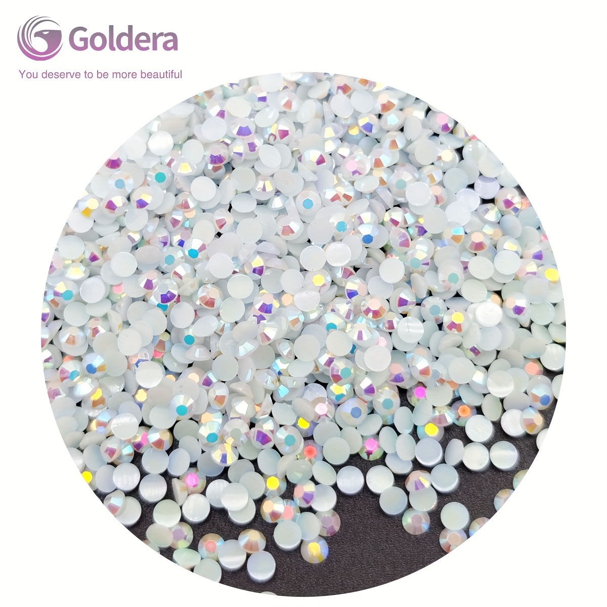 2500pcs 3mm Milk AB Non Hot Flatback Jelly Rhinestones