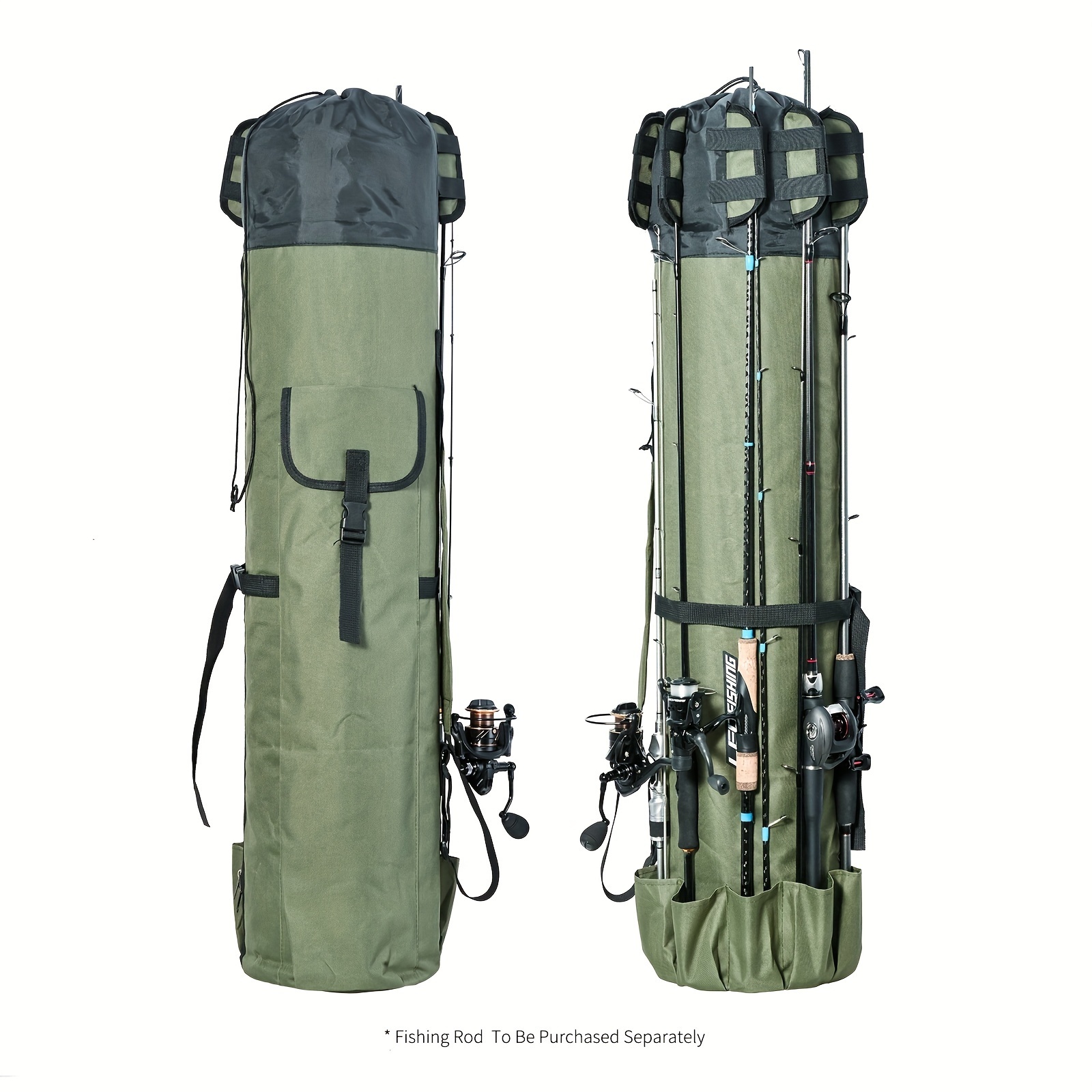 Leofishing Portable 5 Fishing Rod Organized Carrier Durable - Temu Canada