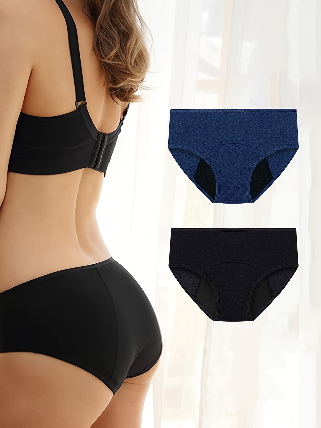 Period Underwear Women's Hipster Cotton Briefs Sexy V-waist Leak
