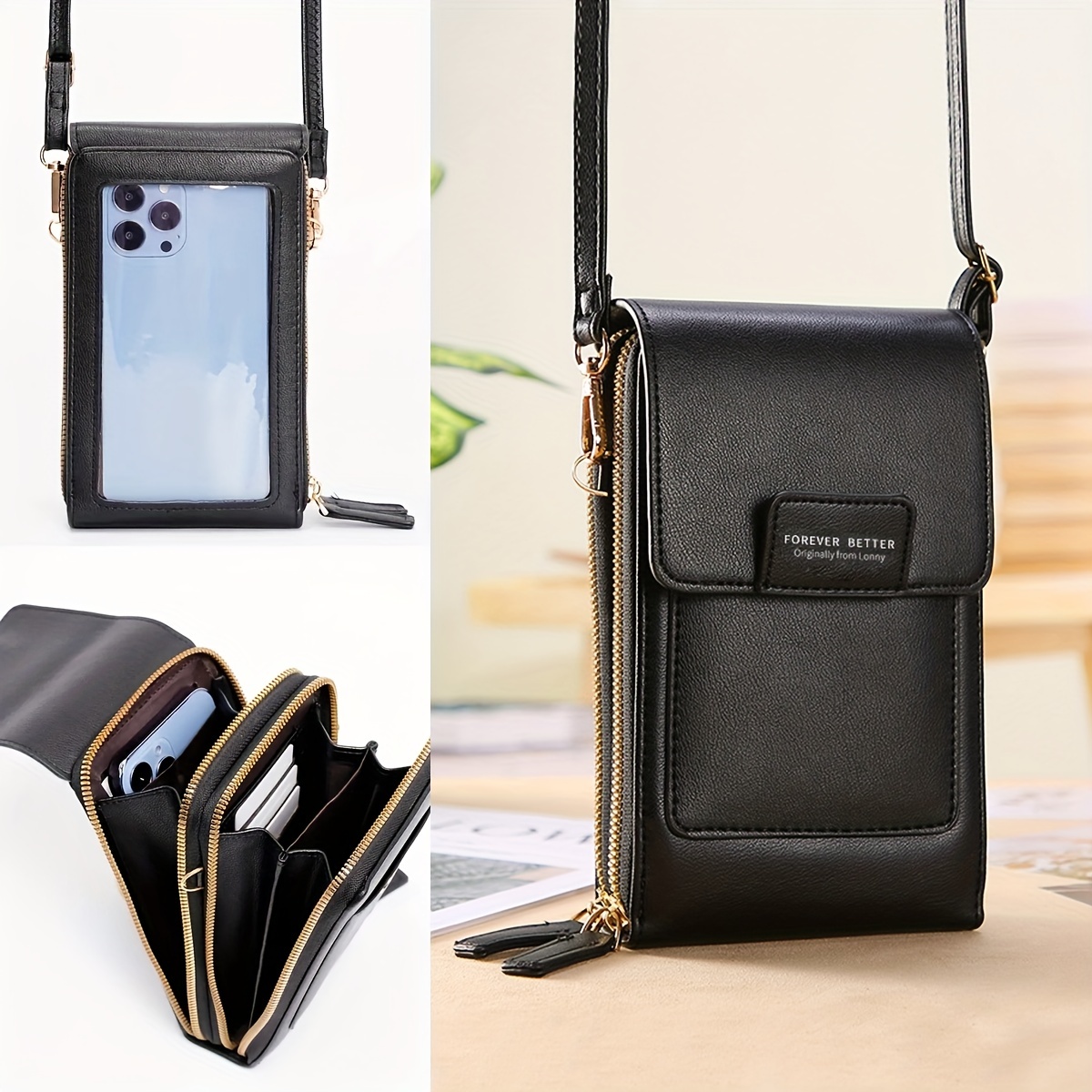 Fashion Small Phone Bag, Women's Trendy Faux Leather Flap Crossbody Bag  With Adjustable Strap - Temu