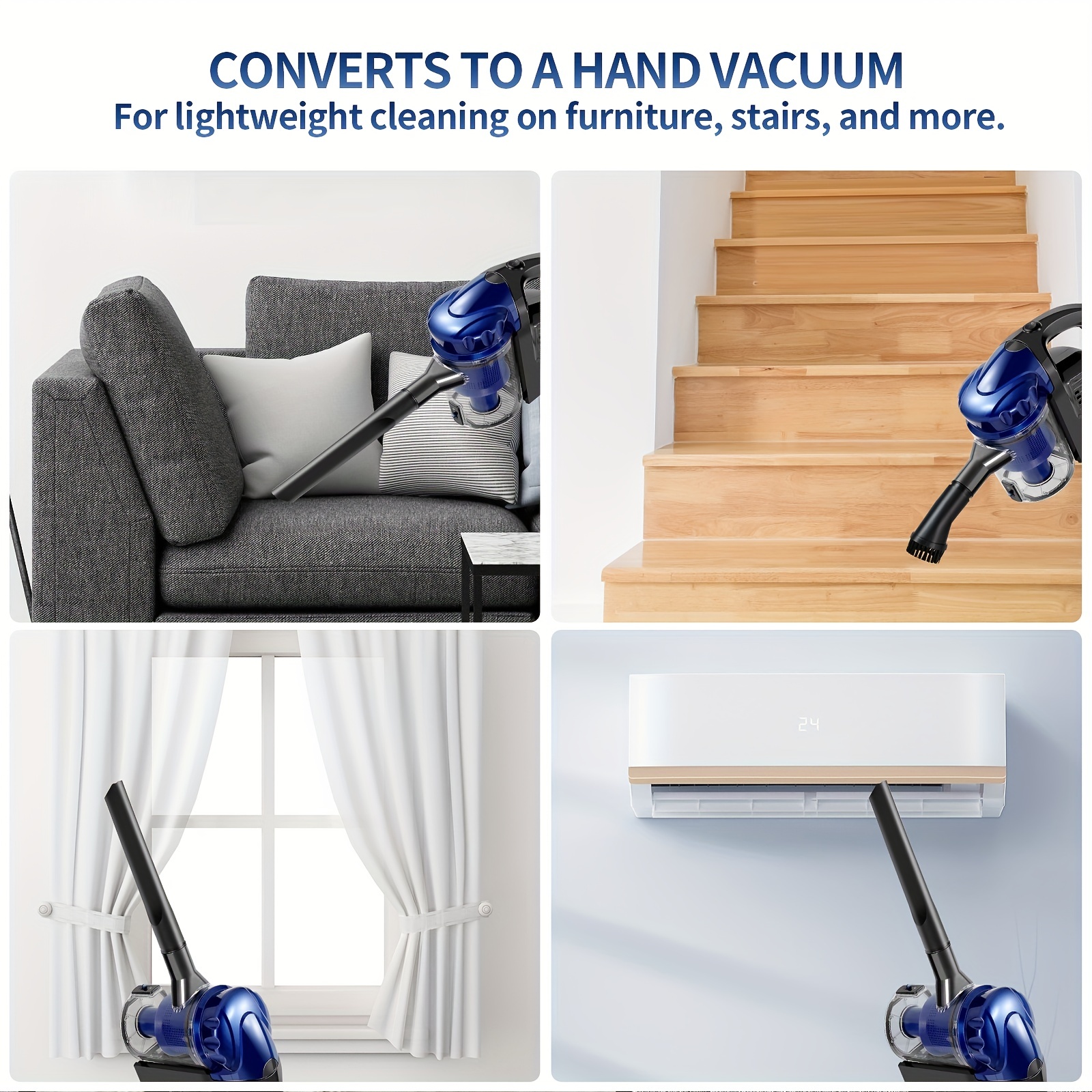 2 in 1 Cordless Vacuum Cleaner Converts to Handheld Vacuum Cleaner