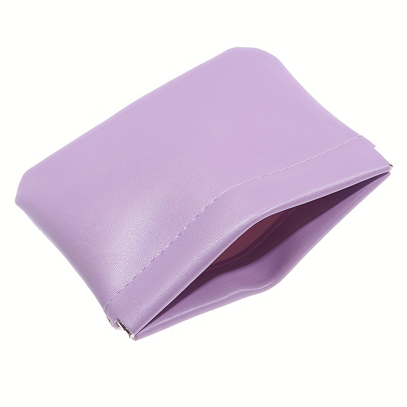 4 Pcs Lambskin Pocket Cosmetic Bag, Portable Waterproof Small Makeup Bag No  Zipper Self-Closing Small Makeup Pouch for Women Mini Makeup Bag Travel