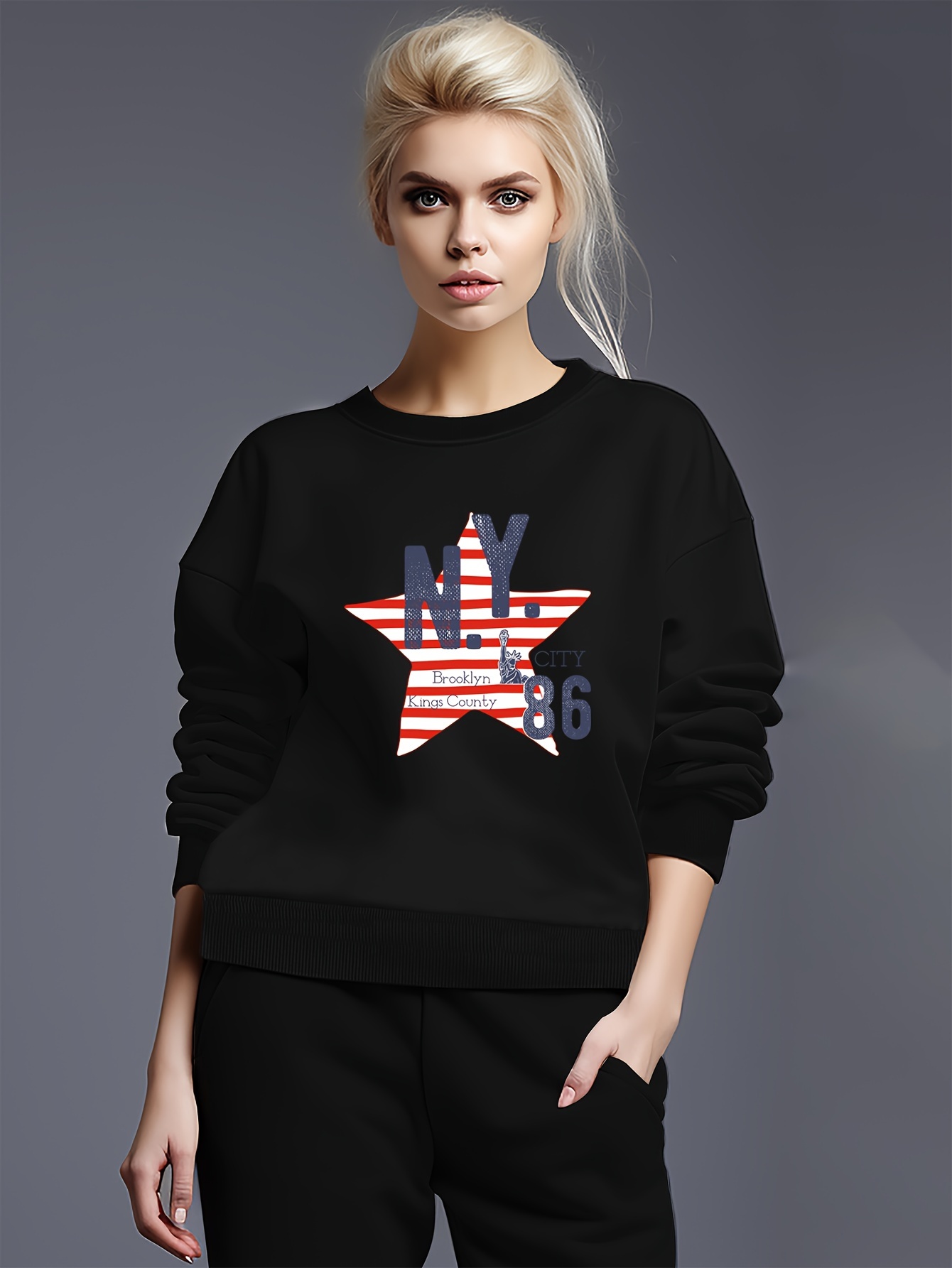 Graphic crewneck 2024 sweatshirts womens