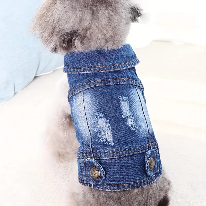 Gilet In Denim Per Cani - Vestito Moda Per Animali Domestici - Foto 9