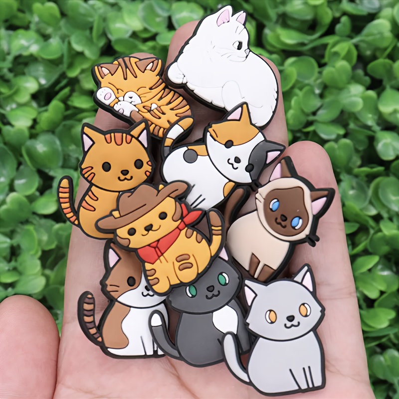 Cute Cartoon Cat Shoe Charms For Girls Kawaii Shoe - Temu