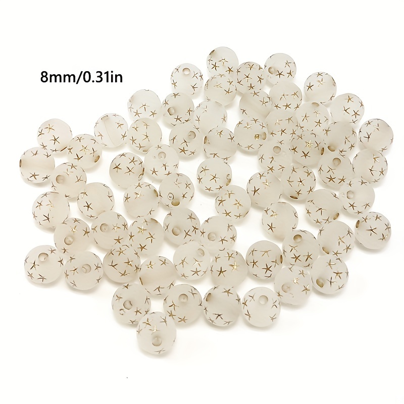 Glass Beads Frosted Loose Beads Transparent Round Beads For - Temu