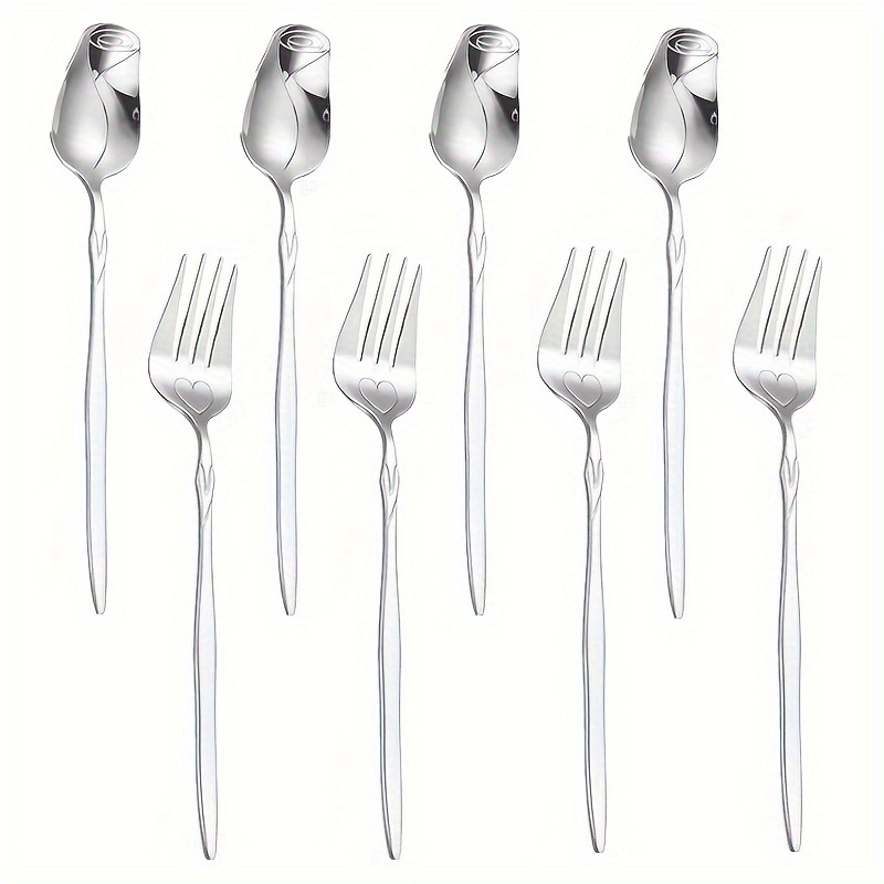 Tenedores de cocina de 12 piezas, tenedores de acero inoxidable de 8  pulgadas, tenedores de cubiertos de grado alimenticio, tenedores de metal a