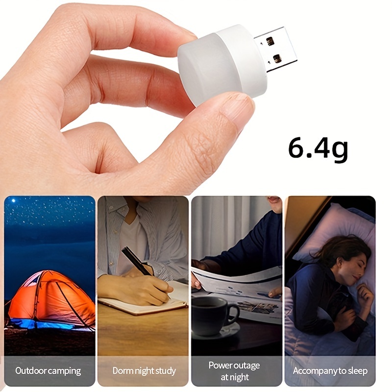1pc usb plug led lamp portable eye protection reading light for bedroom power bank computer details 6