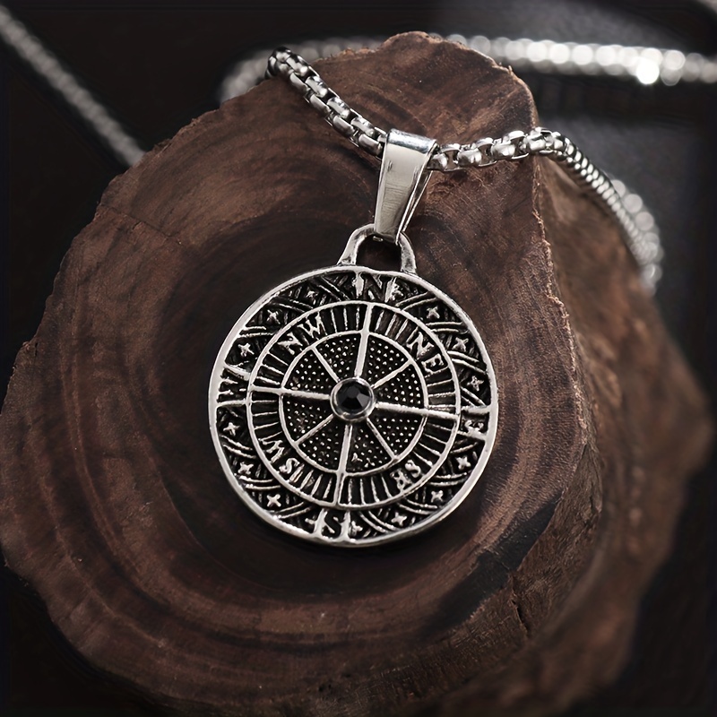 Engraved Compass Necklace