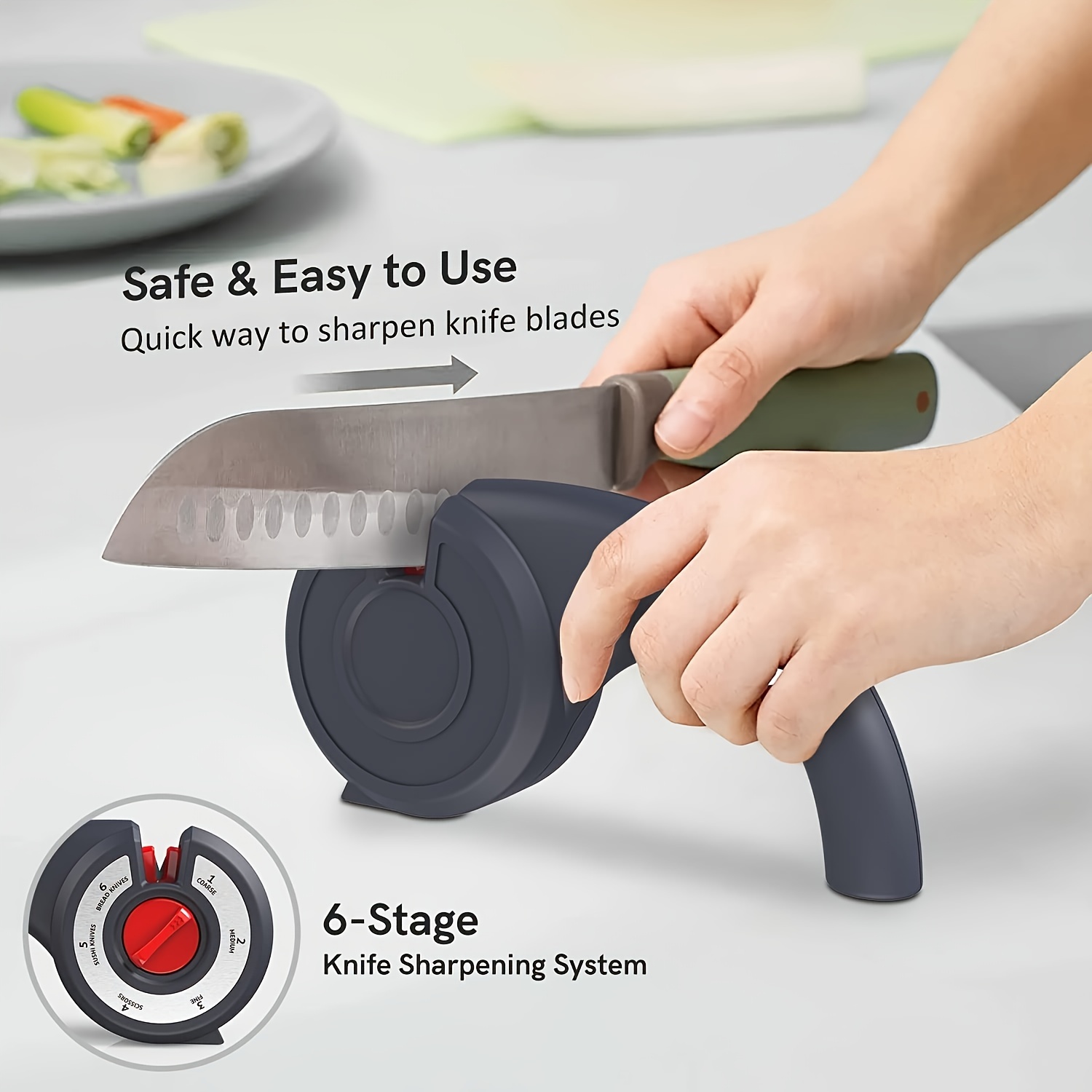 6 stage Adjustable Manual Knife Sharpener Perfect For - Temu