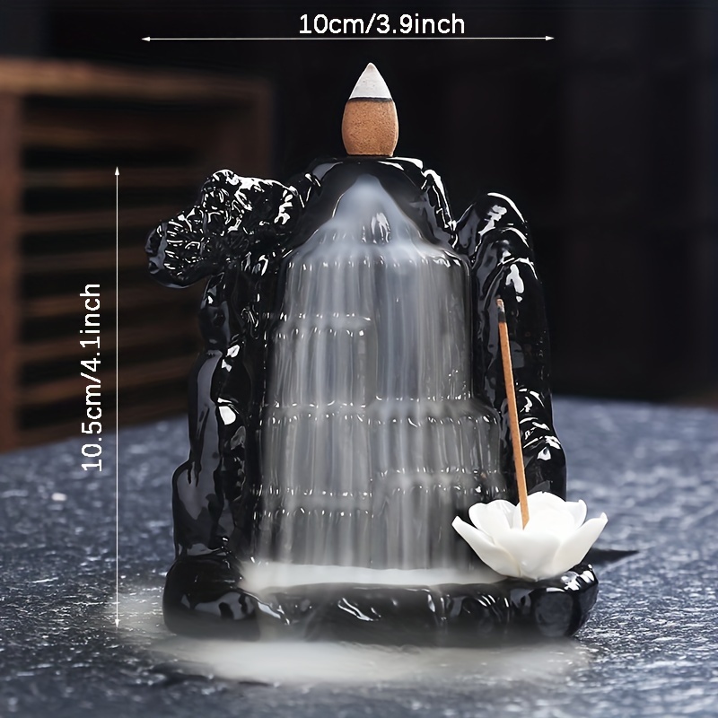 Backflow Incense Burner Holder,Old Man Fishing,Handmade,Decor Relax Body  Clean Air Gift w/Free Incense Cones (10pcs) : : Home & Kitchen