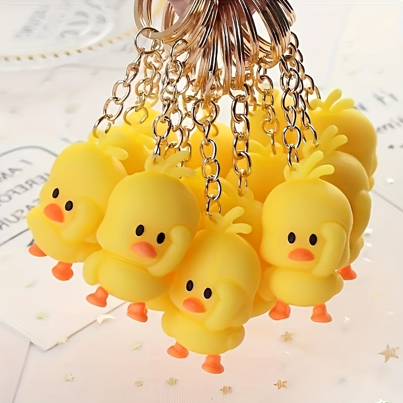 

10pcs, Yellow Duck Accessories Dancing Doll Pendant Creative Gift Small Gift Duck Keychain