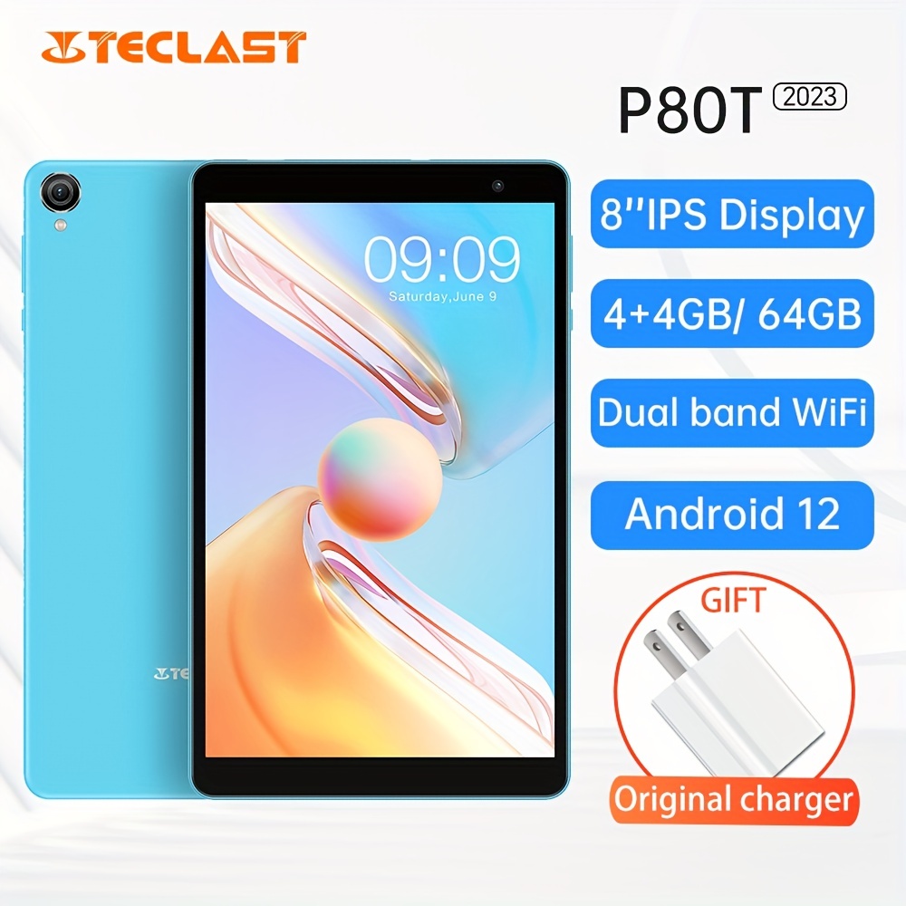 Teclast P80T Tablet 8-inch display, 4+4GB RAM 64GB ROM With 1TB Expand,  Android 12 tablet PC Type-C charging, Dual Camera Dual band WiFi,Google GMS  Ce