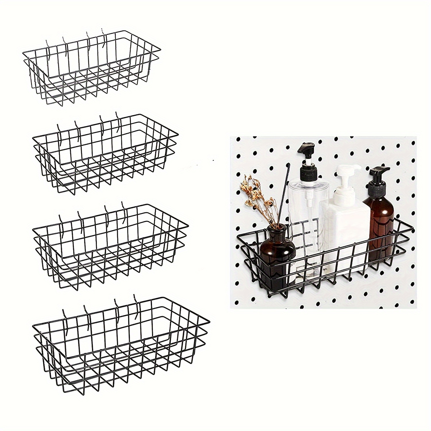Wall Control Pegboard Hobby Craft Pegboard Organizer Storage Kit with Black  Pegboard and Black Accessories