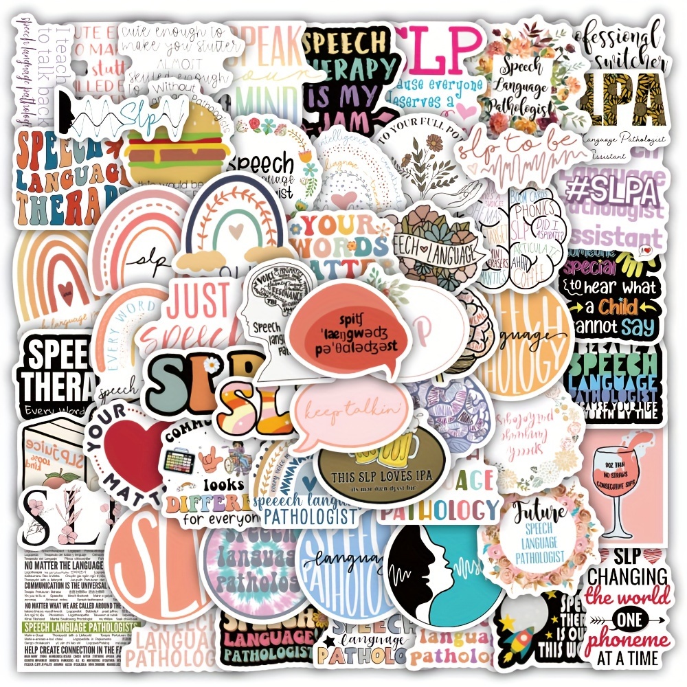 50pcs SLP Stickers Vinyl Stickers For  Scrapbook,Journaling,Laptop,Bumper,Skateboard,Water  Bottles,Computer,Phone,Cartoon