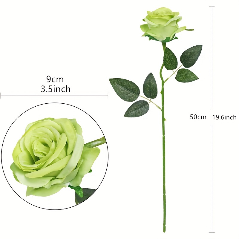  Artificial Flowers 10 Sticks/Set Realistic Roses Bouquet Long  Stem Silk Flowers Blush Heads Fake Floral for Wedding Spring Decor : Home &  Kitchen