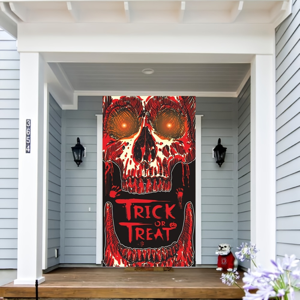  Large Halloween Decorations, Halloween Outdoor Decoration,  Halloween Door Sign Banner Decorations Outside, Scary Happy Halloween Home  House Apartment Decor, Eyeball Ghostly Figures Decorations Red : Home &  Kitchen