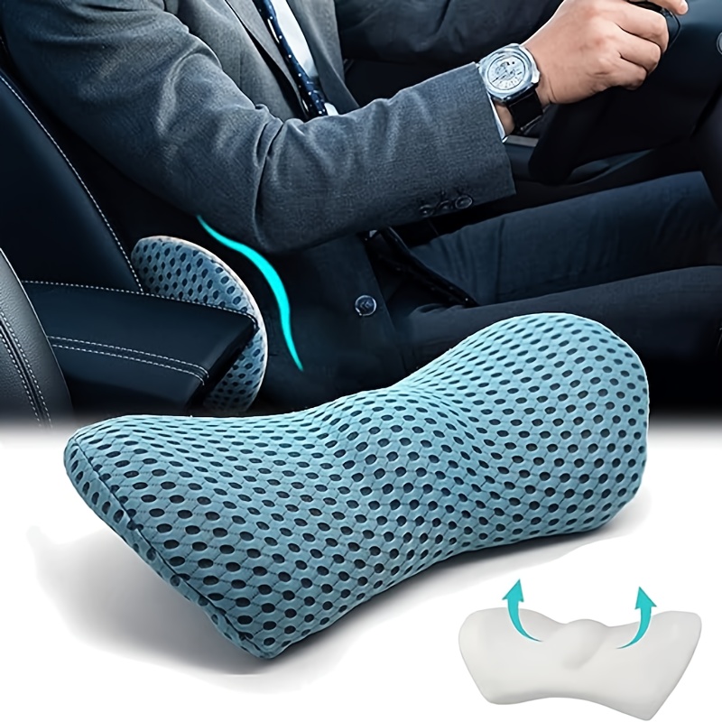 Car Lumbar Support Pillow And Neck Pillow Set, Memory Sponge Lumbar Pillow  And 4d Mesh Headrest, Used To Alleviate Driving Fatigue - Temu