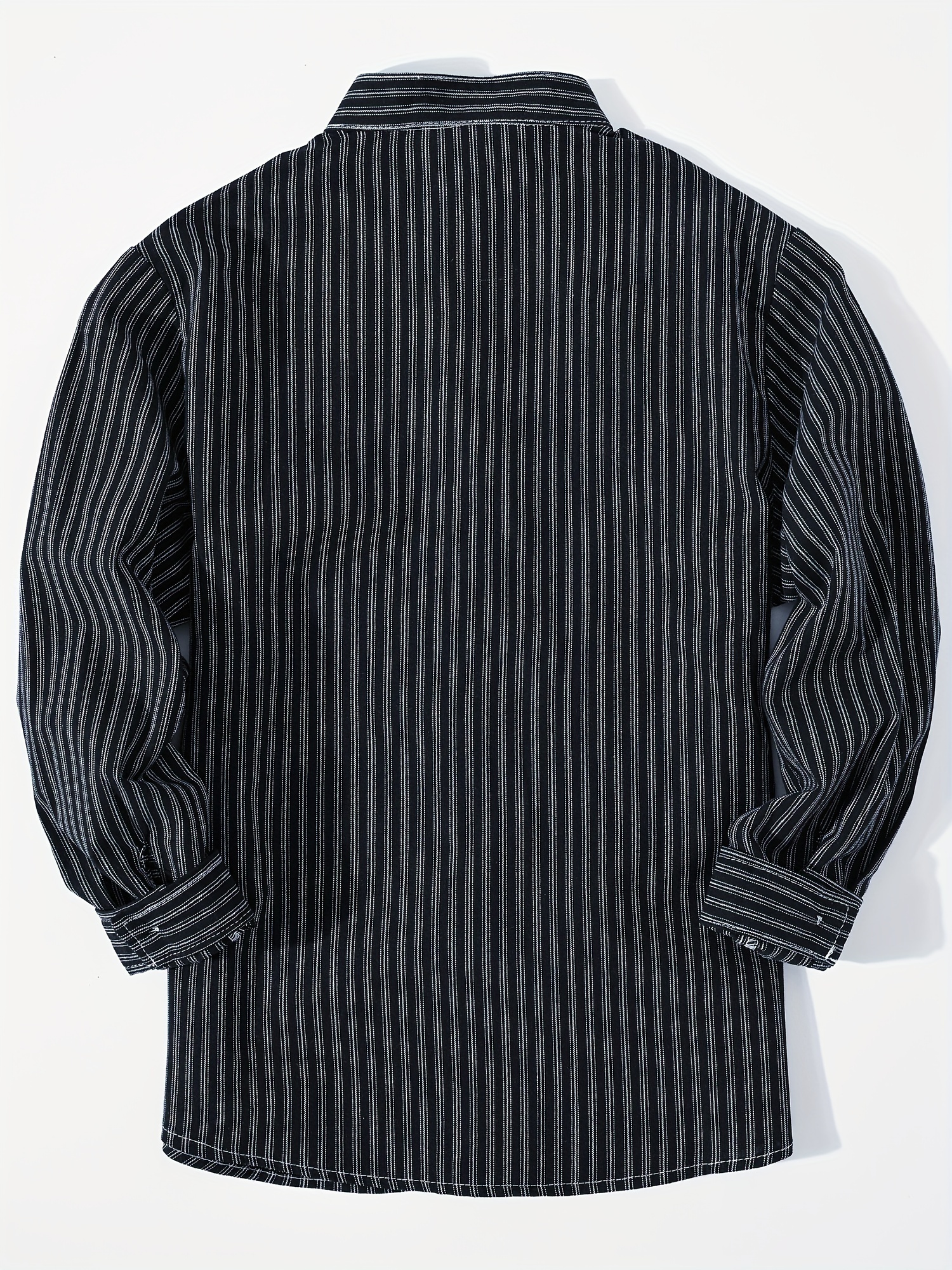 Boys Striped Casual Long Sleeve Lapel Shirt