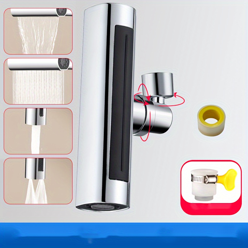 Rallonge de robinet pivotante à 1080° pour évier de salle de bain, aérateur  de robinet pivotant universel à 1080°, extension de filtre  anti-éclaboussures à 2 modes, rallonge de robinet à bras pivotant
