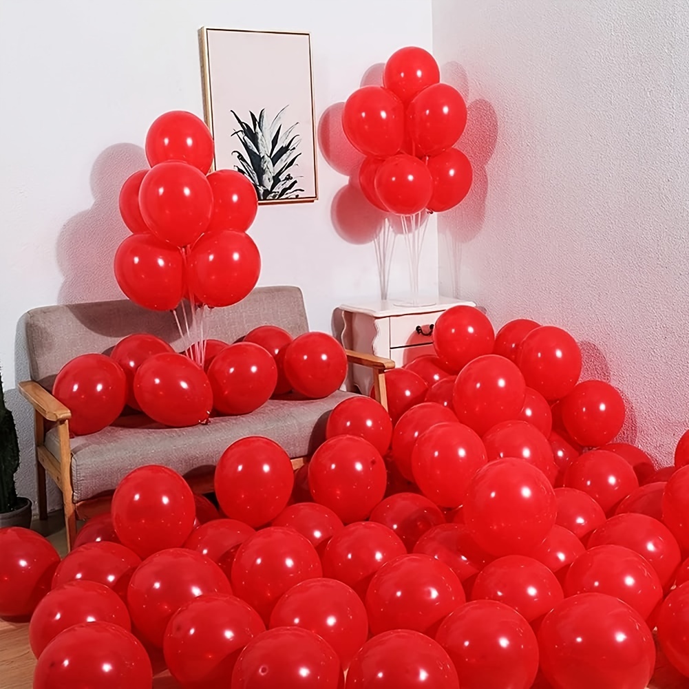 Paquete de 50 globos rojos de 12 pulgadas, globos de látex rojo de