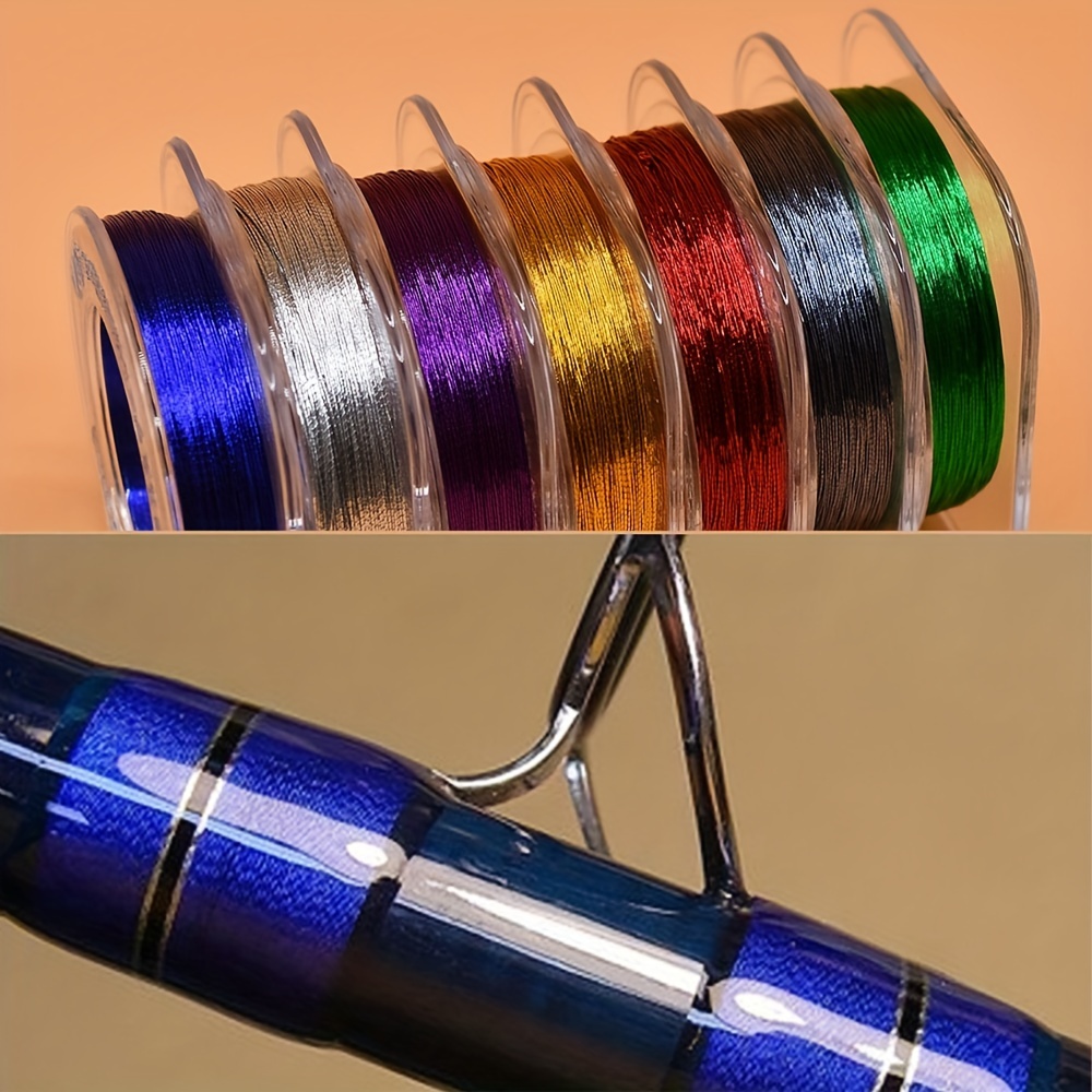 Uxcell 50M/55 Yards 450D Metallic Fishing Rod Guide Wrapping