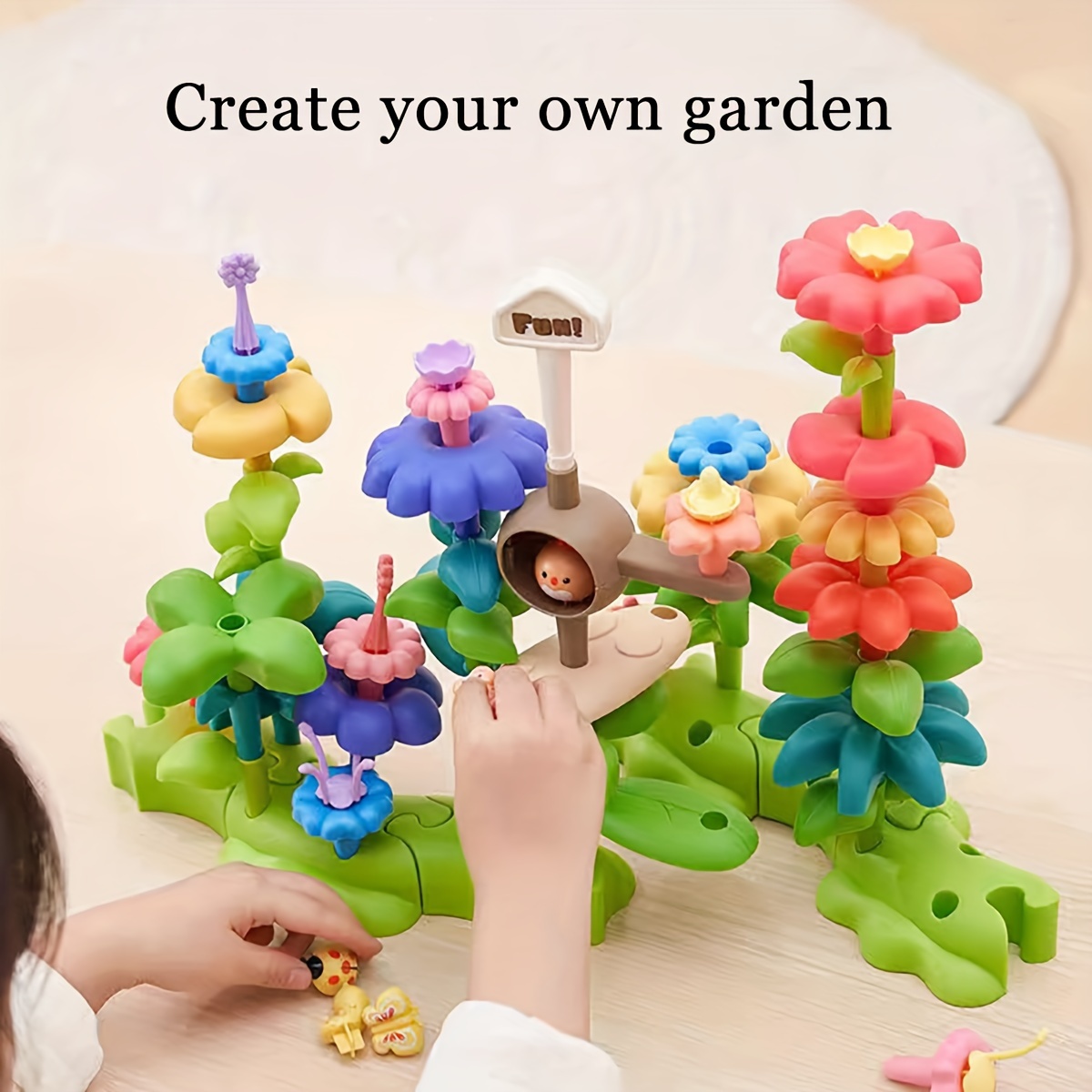 DIY Flower Garden Building Toys, Growing Flower Blocks Playset for