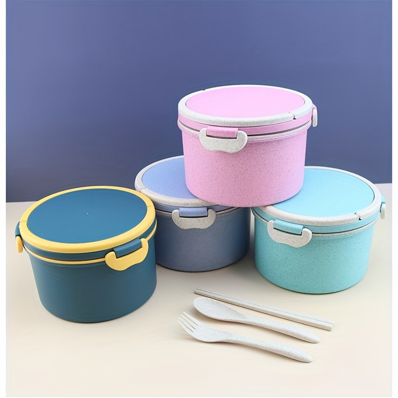 Wheat Straw Bento Box With Handle Large capacity Multi - Temu