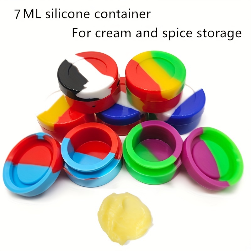 100Pcs Non-Stick Silicone Wax Dab Containers 2ml Multi Use Storage Jars  Cream Emulsion Bottles Assorted