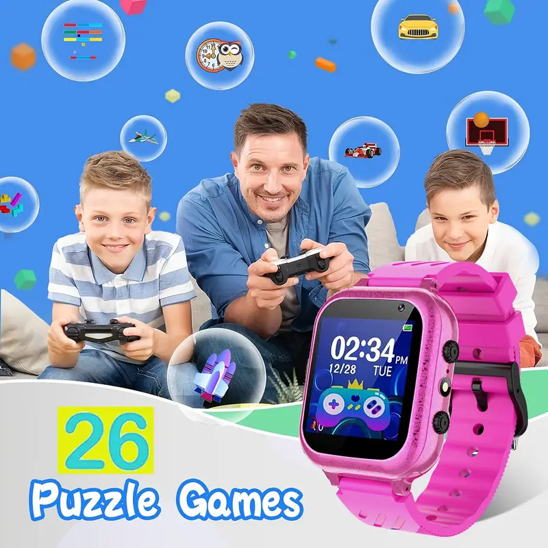 Smart Watch Ragazzi E Ragazze 26 Giochi Puzzle Schermo Touch - Temu Italy