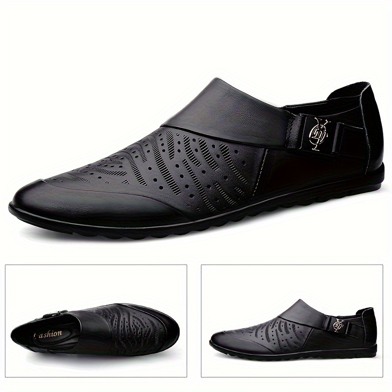 Mens Casual Pu Leather Loafers Breathable Lightweight Slip On Shoes For Outdoor Walking Driving 9777