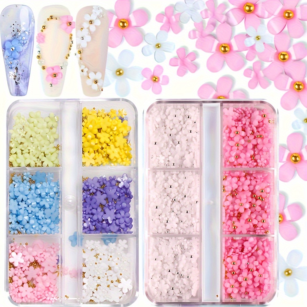 YOSOMMK 20PCS 3D Flower Nail Charms for Nail Gems and Rhinestones for Nail  Pearls Crystals Design Decorations Nail Jewels Accessories DIY Acrylic Nail  Supplie
