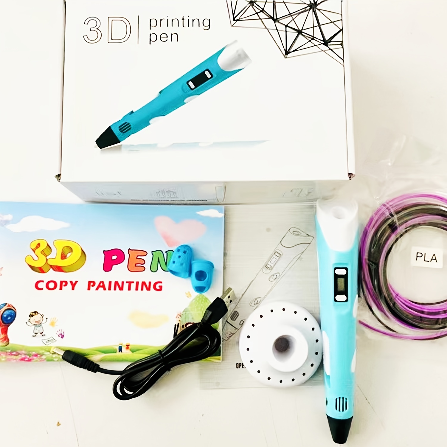 3D Print Pen Drawing Pen Set +LCD Screen +Free PLA Filaments TOYS Birthday  Gift