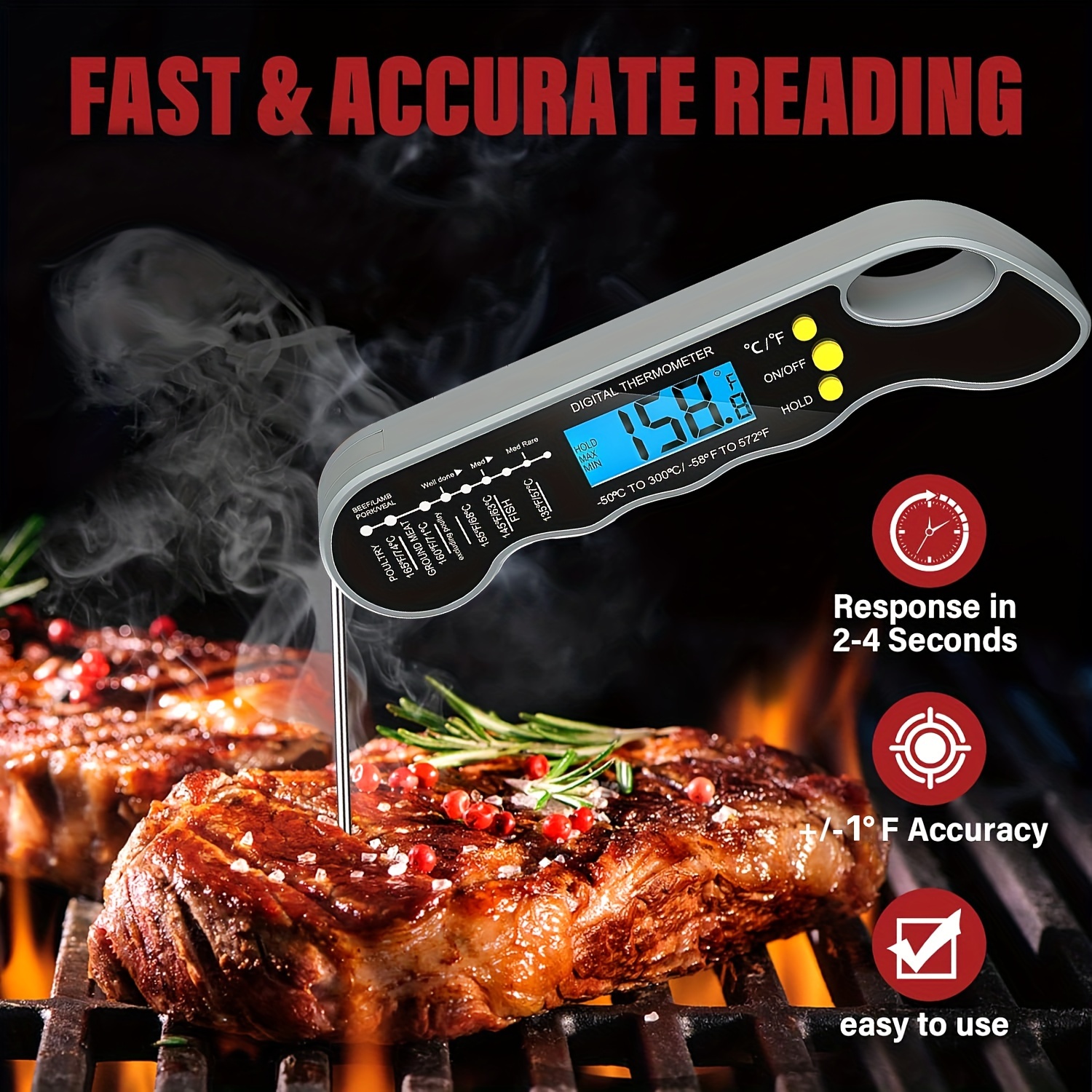 Thermomètre à viande numérique Barbecue thermomètre de cuisson des
