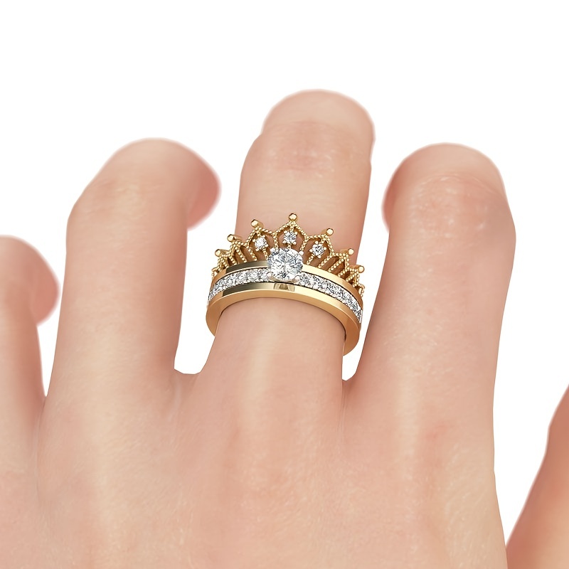 Men's Couples Crown Wedding Engagement Ring