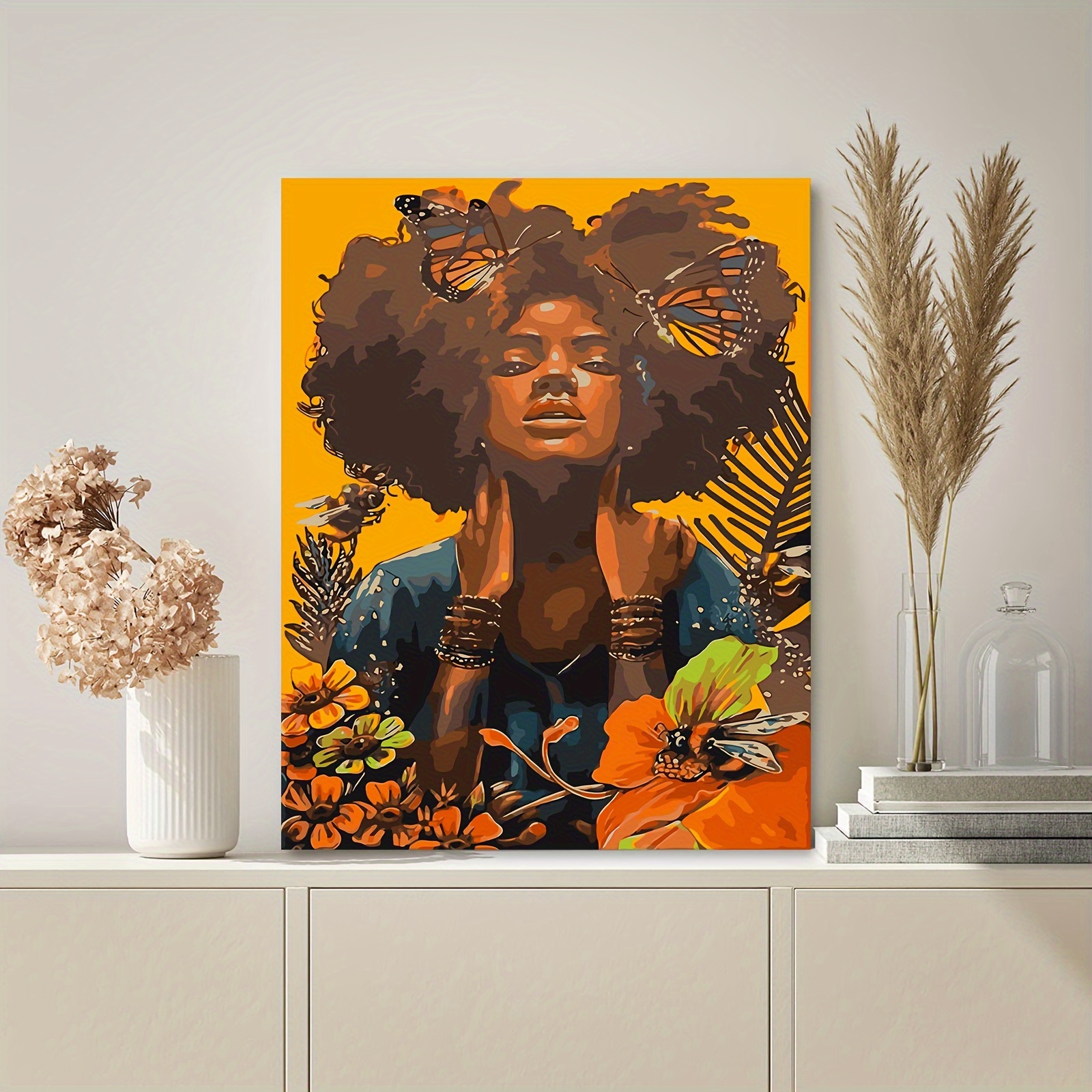  DIY African Woman Paint by Numbers for Adults Canvas