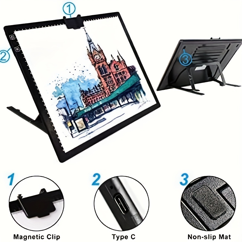 A3 Led Light Pad With Carry Bag Wireless Rechargeable Light - Temu