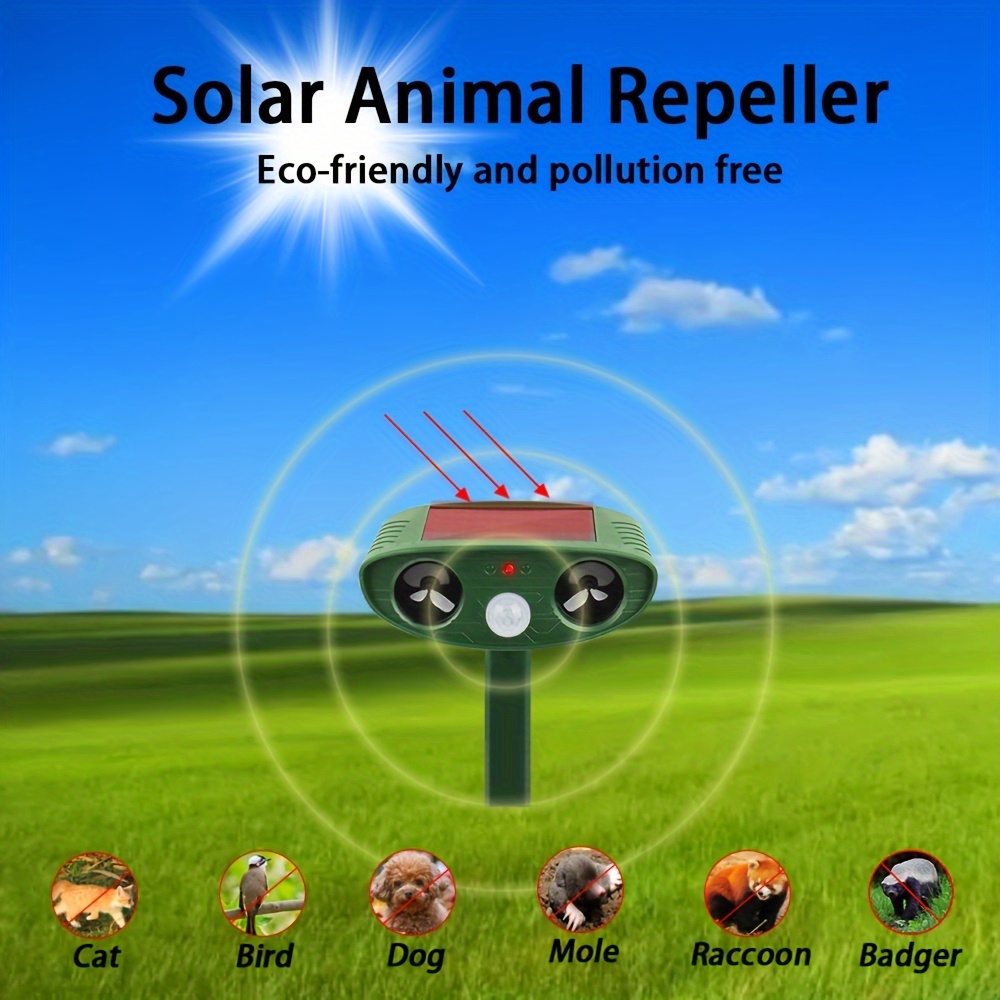 Solar-Tierabwehrgerät, Outdoor-Bewegungsmelder, Hund, Katzenabwehr