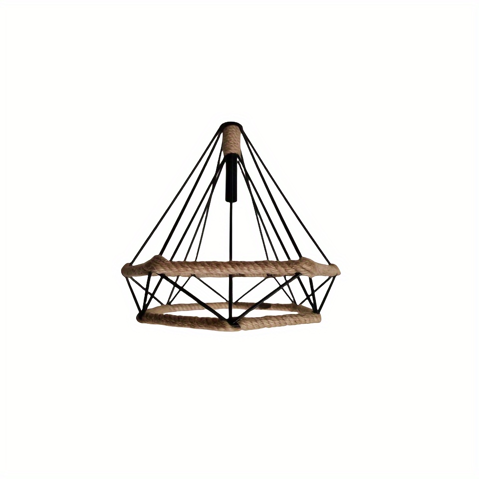 Lámpara colgante de ratán con cable de enchufe con pantalla de cuerda de  cáñamo tejida, interruptor regulable, lámparas de techo bohemias  enchufables