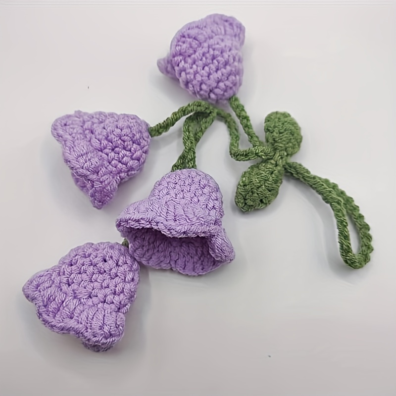 1pc Hot Lily Of The Valley Float Hanging Rearview Mirror Pendant Hand-crocheted Car Supplies Wool Woven Hanging