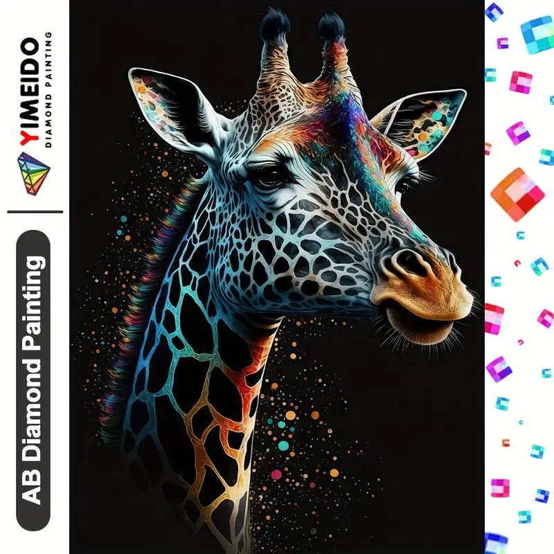Velvet Cloth Colorful Animal Giraffe Ab Diamond - Temu
