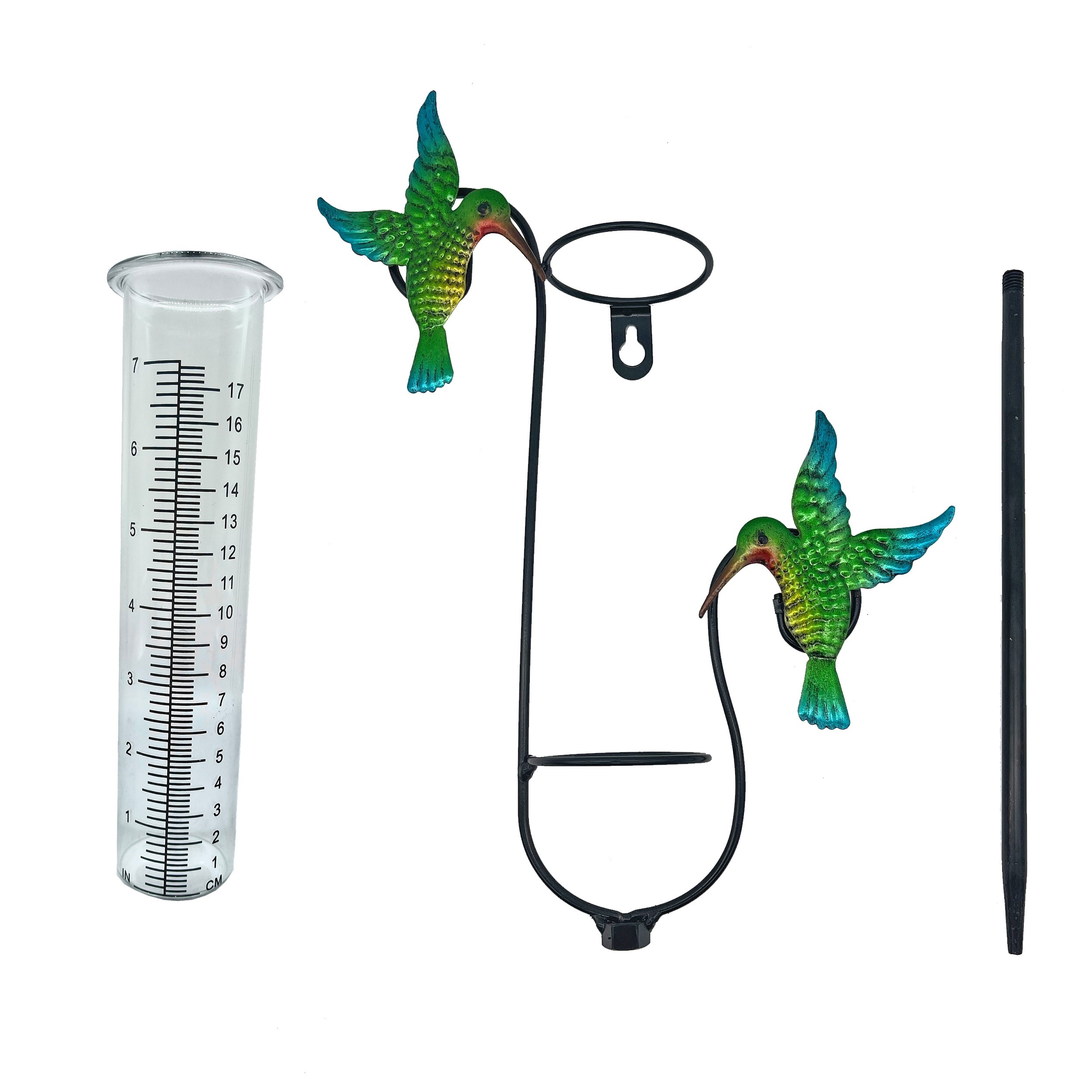  SOTALING Medidor de lluvia de colibrí – Medidor de lluvia de  vidrio para exteriores – Medidor de lluvia de marco de metal de gran  capacidad – Medidores de lluvia fácilmente identificables