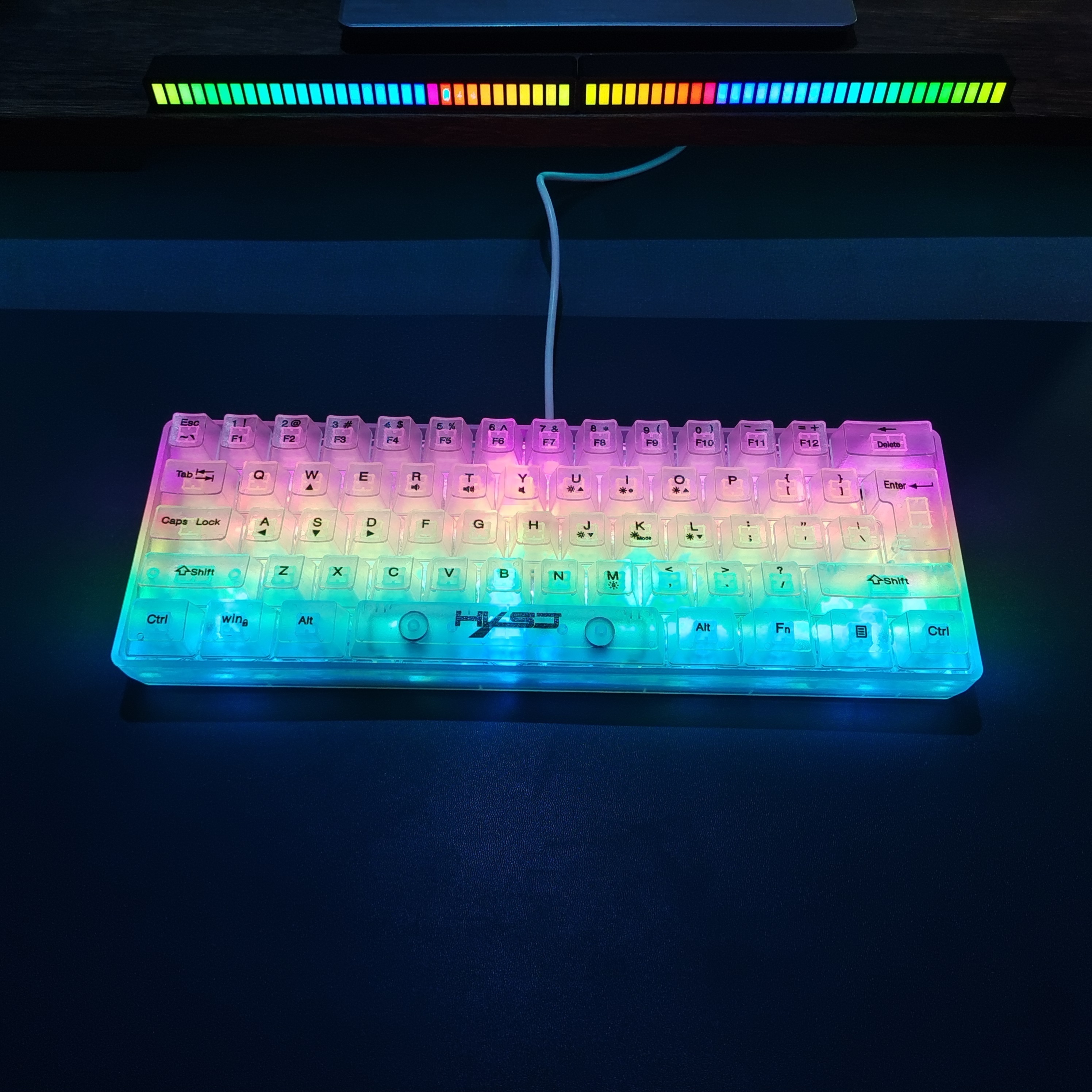 

Full Transparent Keyboard, 61 Key Keyboard, Type-c Key Line Separation, Film Material, Rgb Backlight, Office, Games More Cool! For Windows Laptop Pc Birthday/easter/presidents Day/boy/girlfriend Gift
