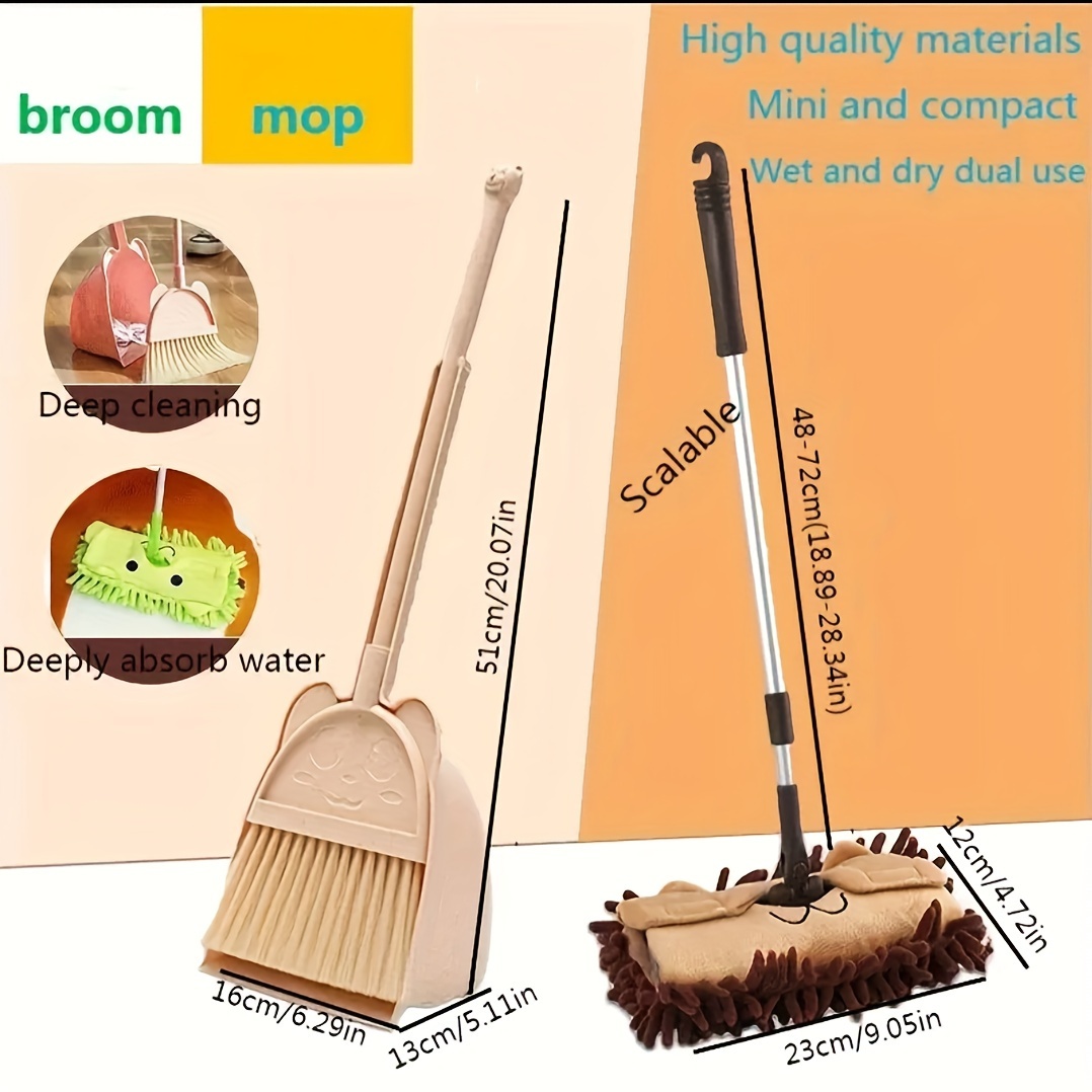 a set of adorable mini broom and mop kit a broom and mop set for home use mini broom combination cleaning supplies cleaning tools details 6