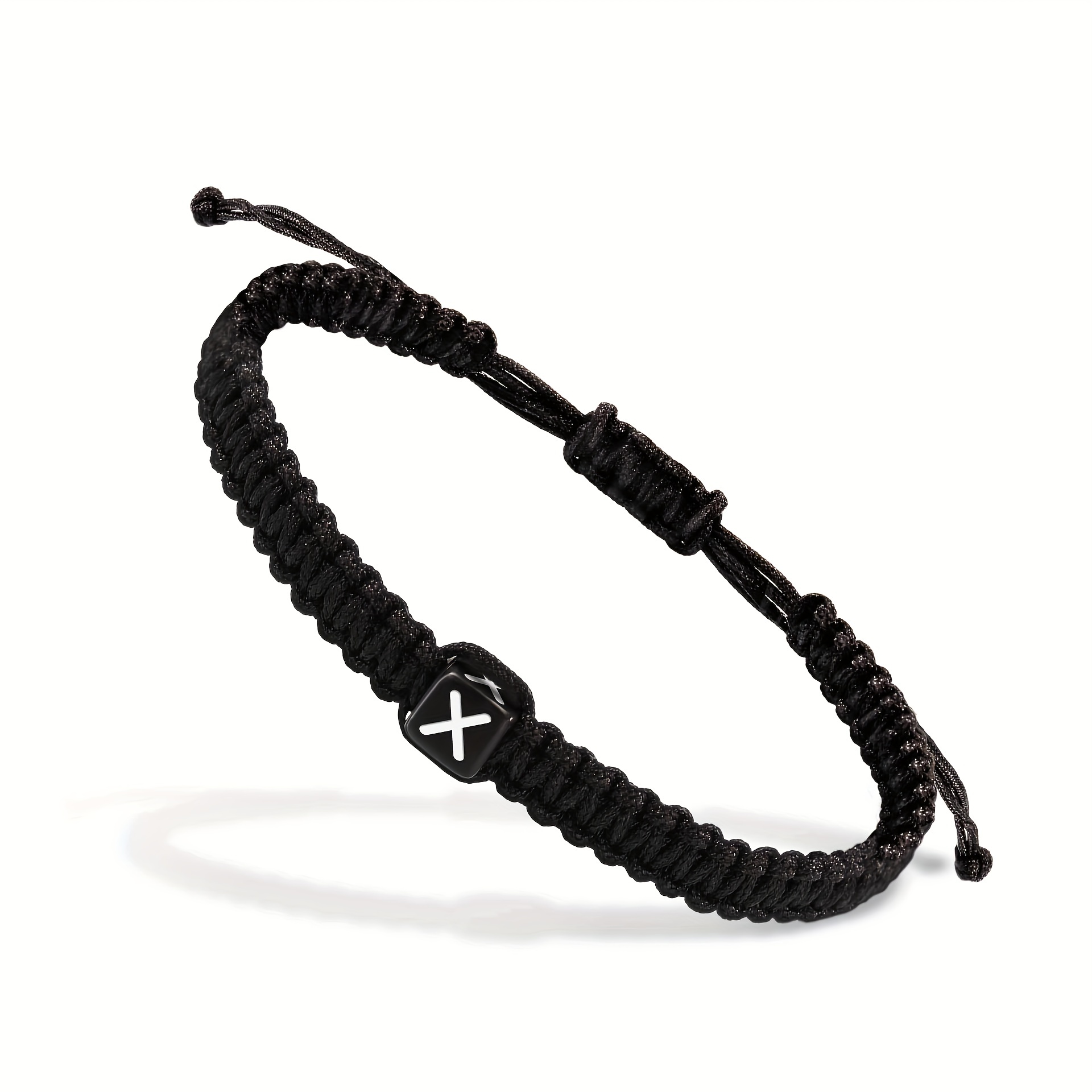 A-V 26 English Letters String Bracelet Women's Name Initial Black Rope Bracelet,Temu